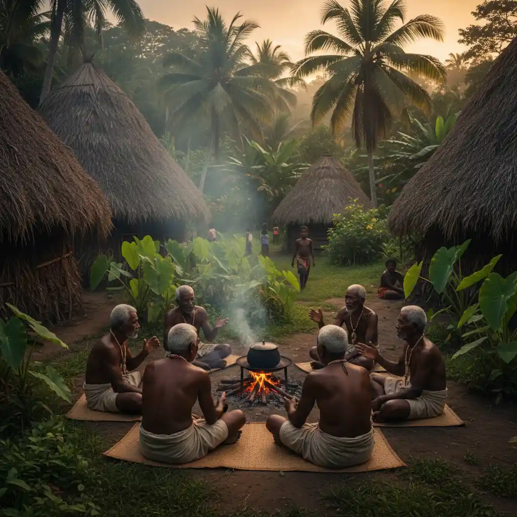 Traditional Ni-Vanuatu village life showing kastom in action