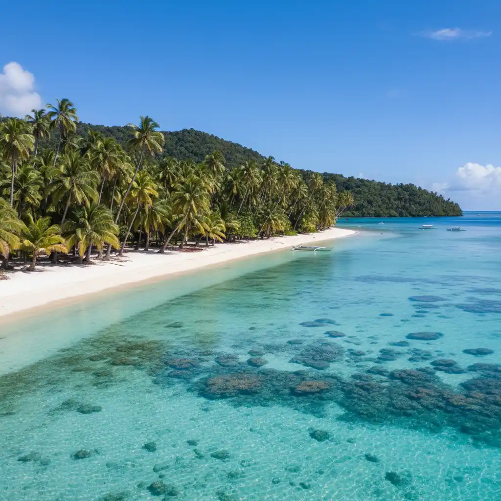 Pristine beach and turquoise waters of Mystery Island Vanuatu