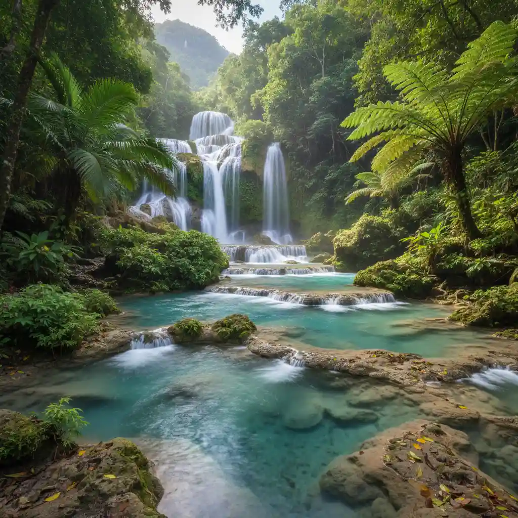 The stunning Mele Cascades waterfall and pools in Port Vila