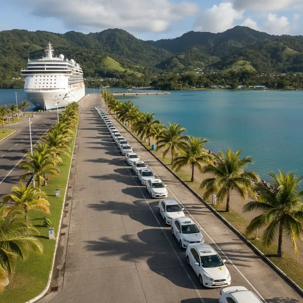 Official taxis at Port Vila cruise terminal