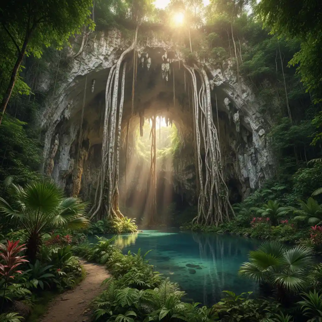 The magnificent entrance of Millennium Cave in Espiritu Santo