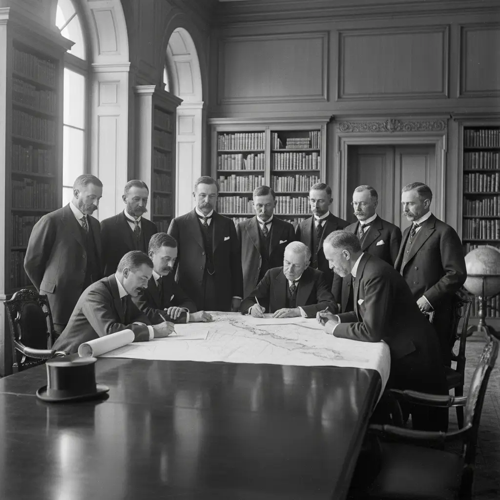 Signing of the Anglo-French Convention of 1906 establishing the New Hebrides Condominium