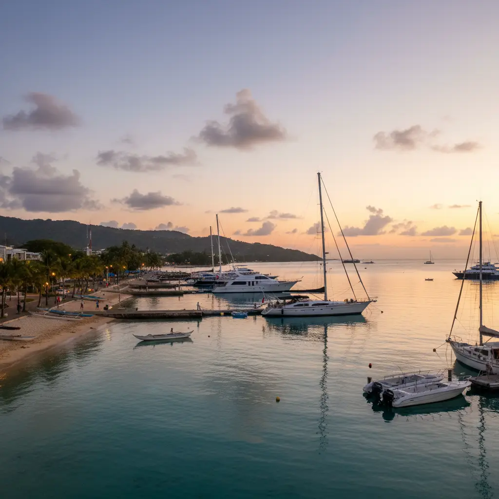 Safe and peaceful Port Vila waterfront in Vanuatu