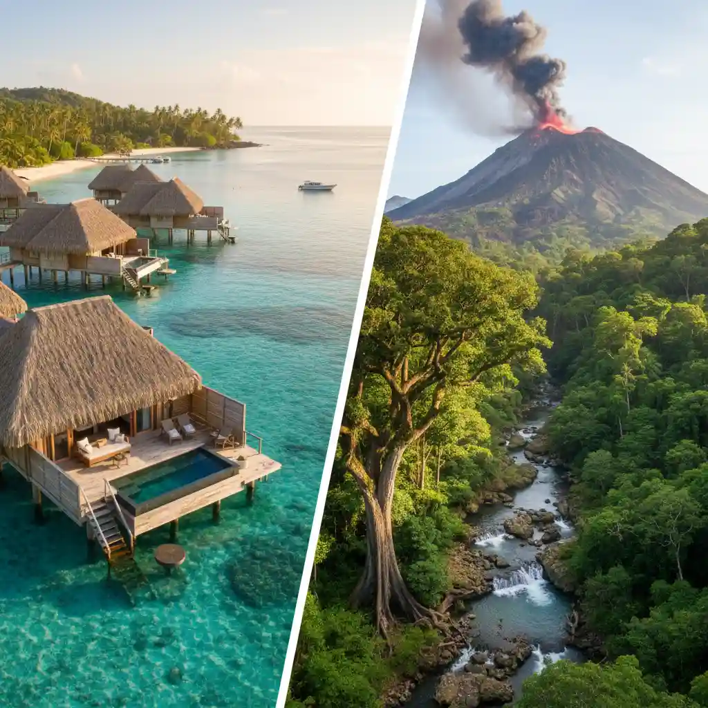 Comparison of Fiji luxury vs Vanuatu adventure landscapes
