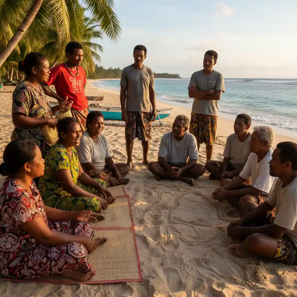Group of people illustrating Bislama pronoun groups