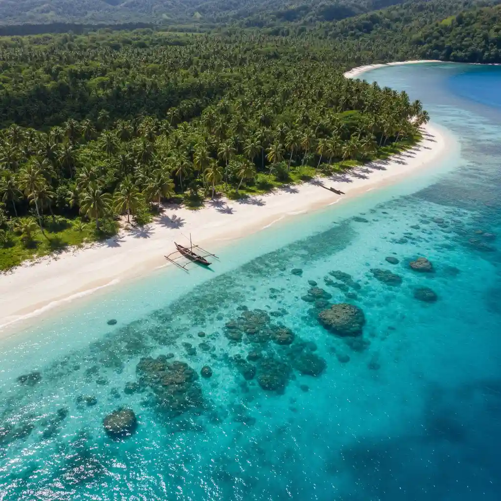 Aerial view of a pristine beach in Vanuatu ideal for NZ travellers