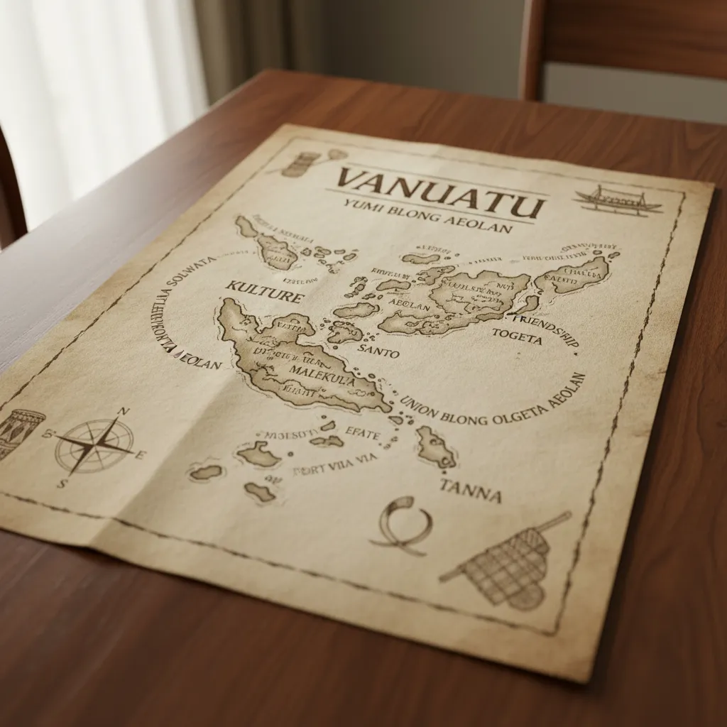 Map of Vanuatu highlighting Bislama language usage for Kiwis