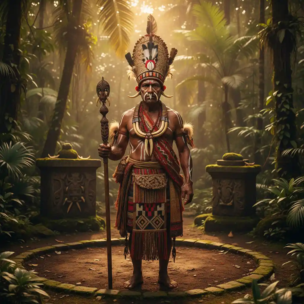 Traditional Ni-Vanuatu Chief representing Kastom beliefs