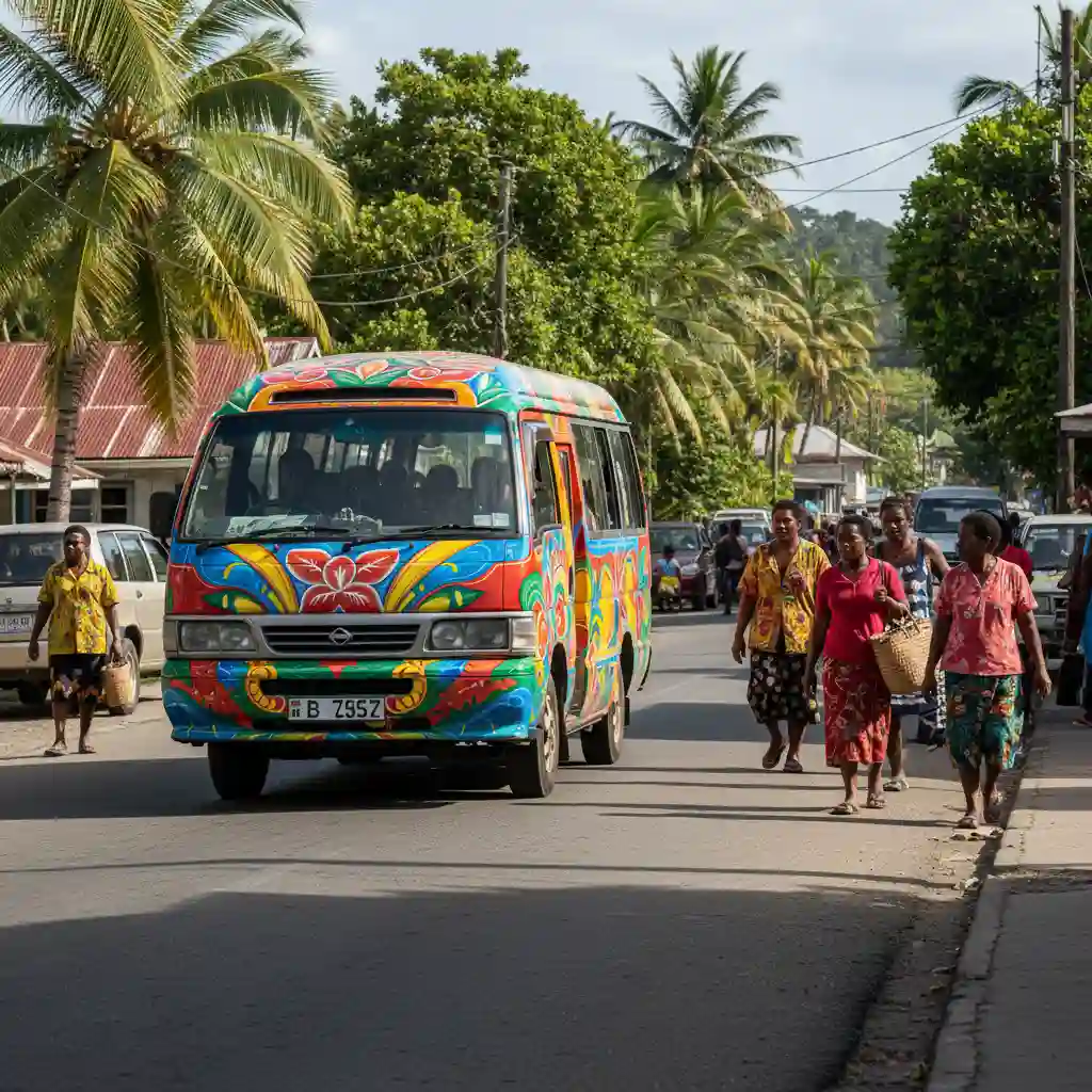Port Vila local bus with B plate