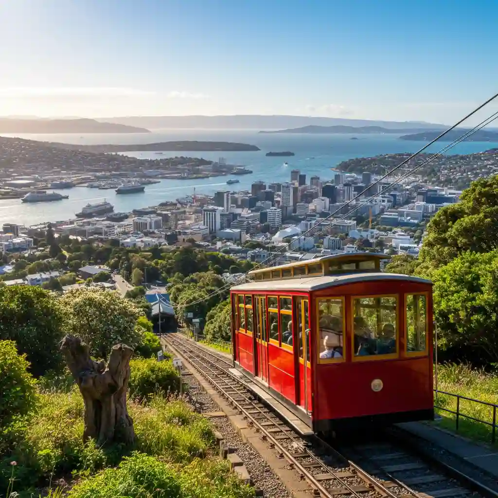 Wellington Cable Car with city view