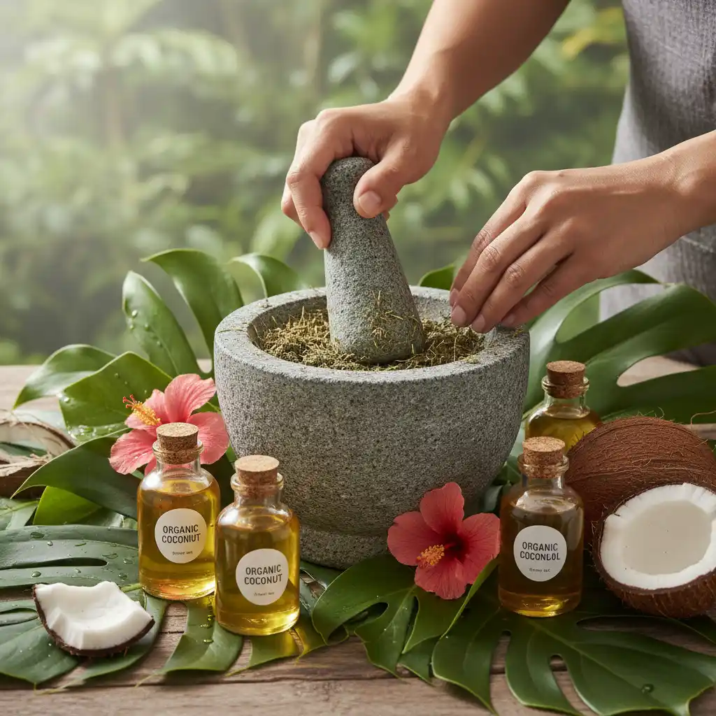Traditional preparation of medicinal herbs in Vanuatu