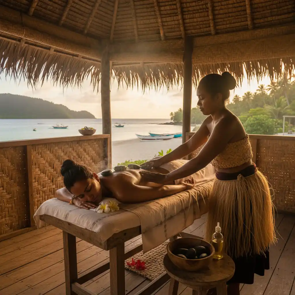 Traditional Ni-Vanuatu volcanic stone massage