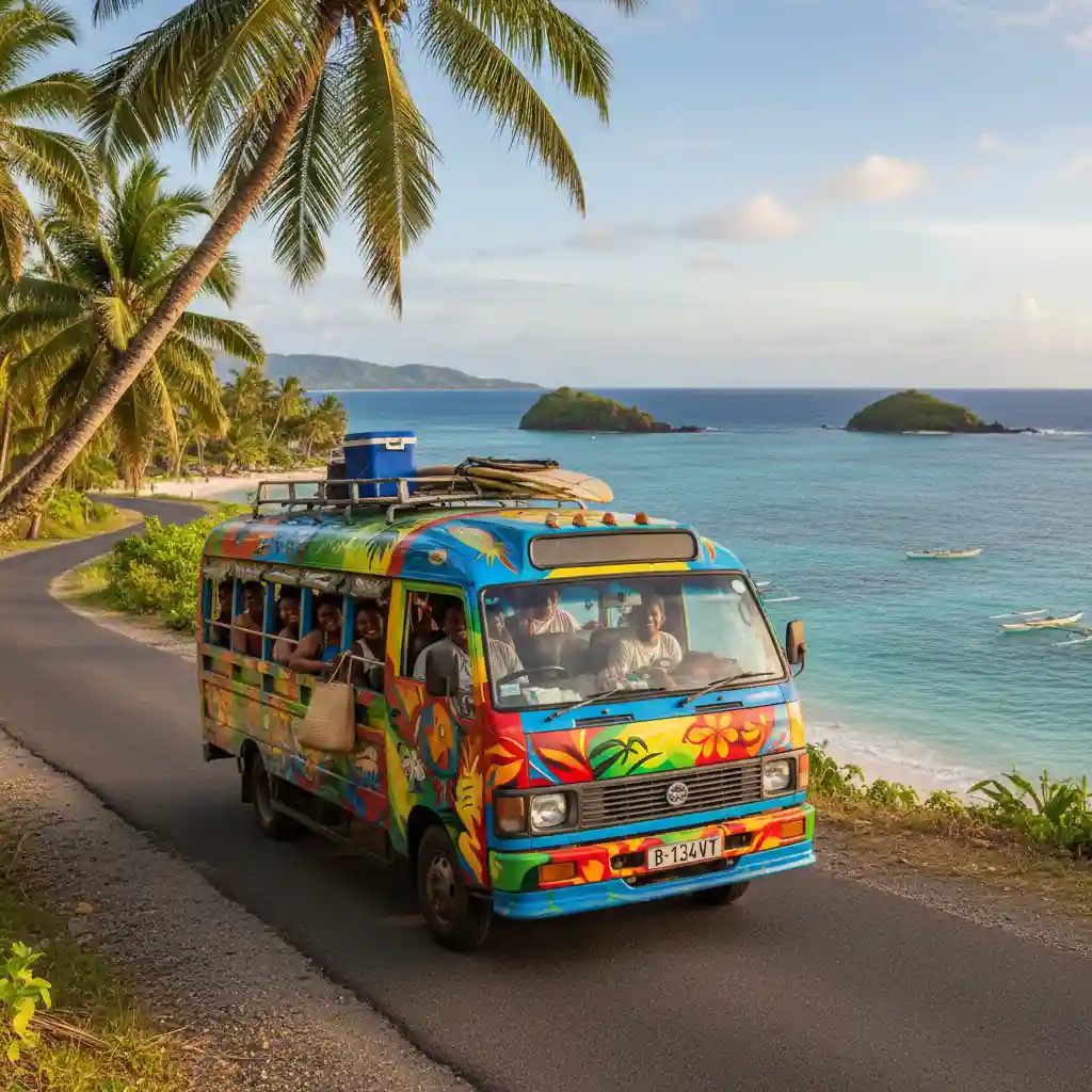 Local transport bus in Port Vila Vanuatu