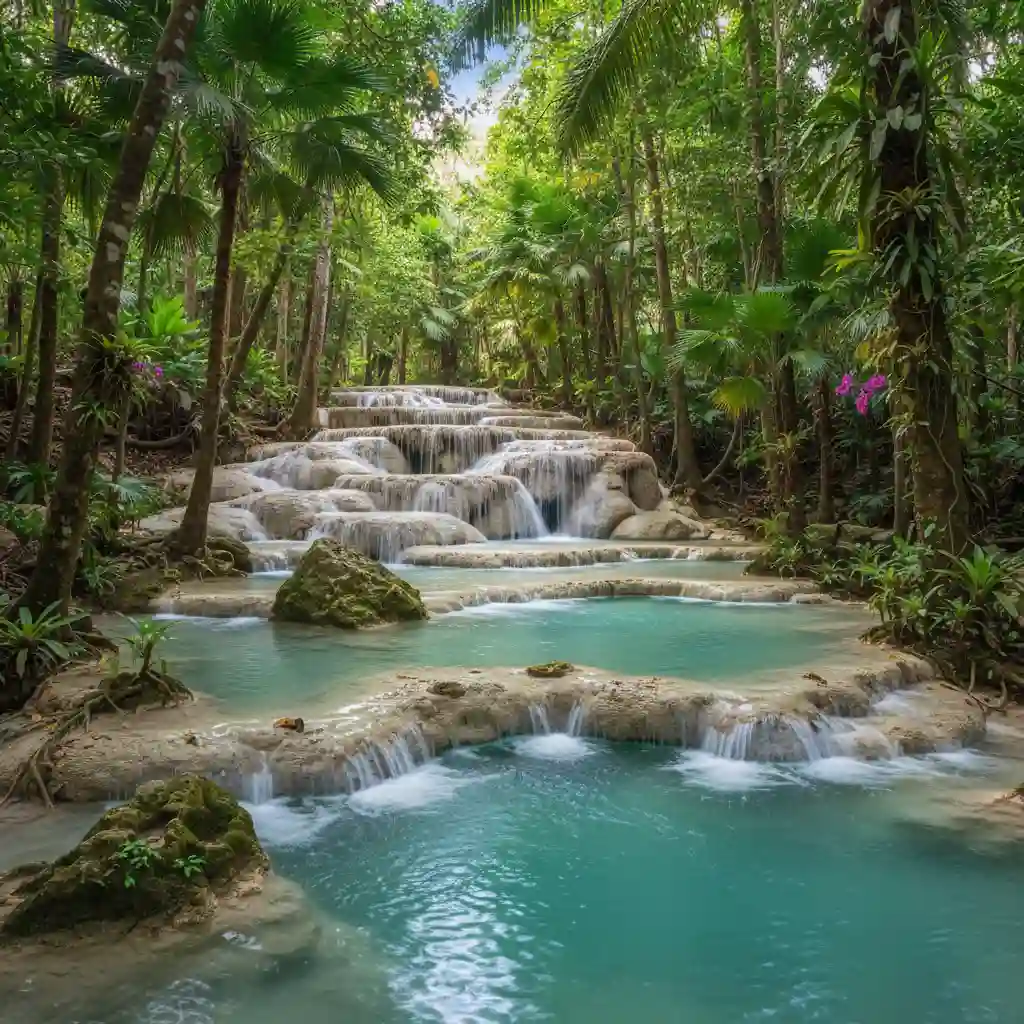 The stunning tiered pools of the Mele Cascades in Port Vila