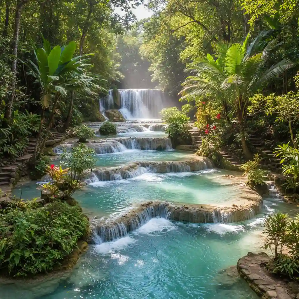 Mele Cascades tiered waterfalls in Port Vila