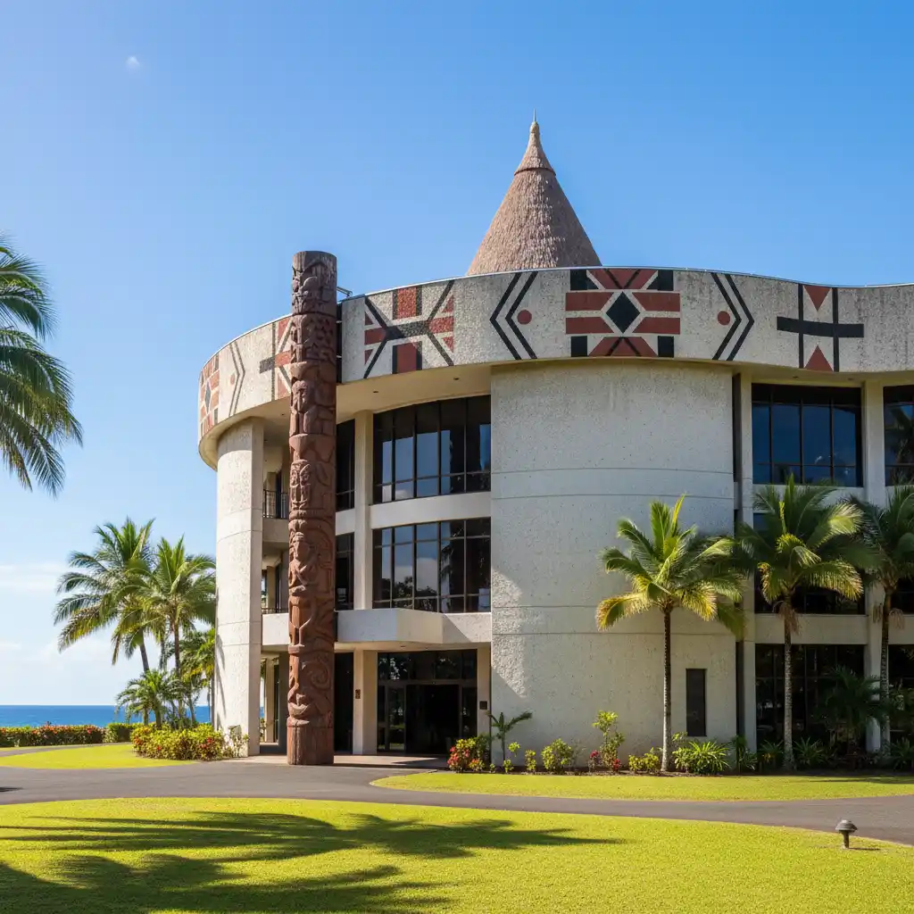 Exterior view of the Parliament of Vanuatu in Port Vila