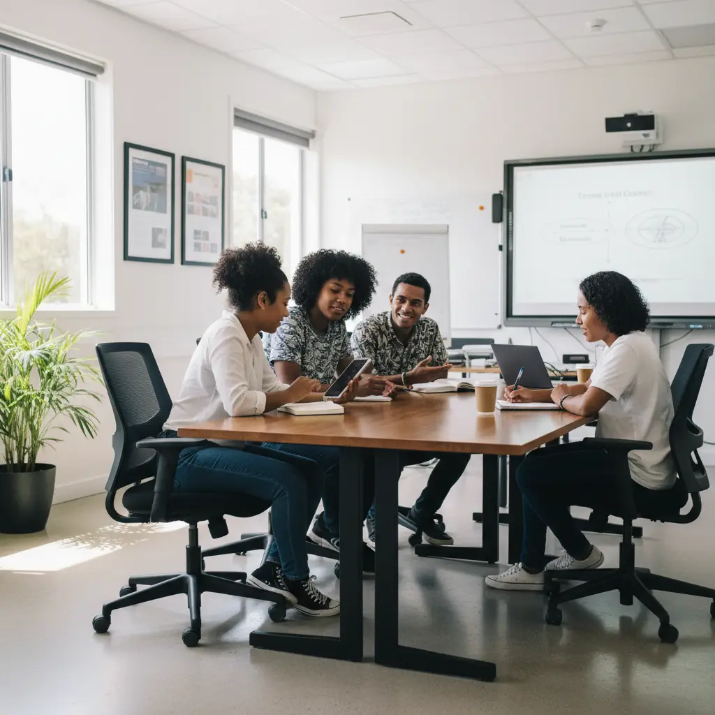 Students at the National University of Vanuatu