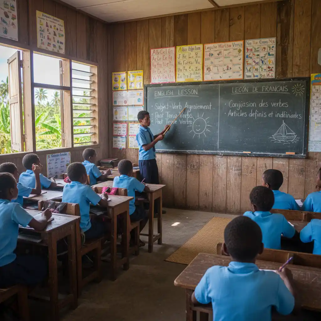 Vanuatu classroom education system languages