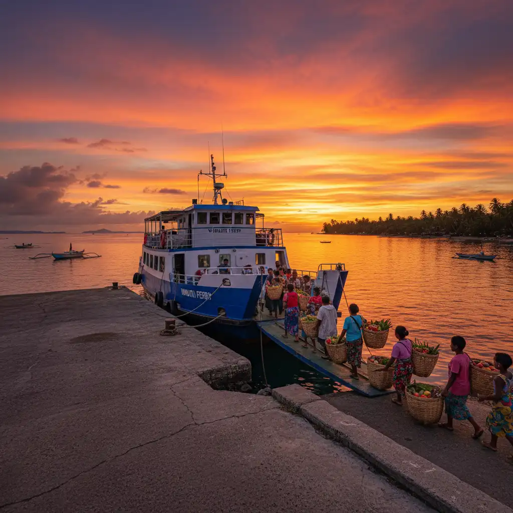 Vanuatu Ferry docked at Port Vila wharf