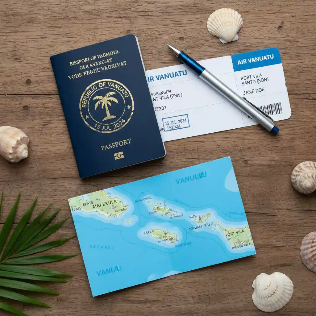Travel documents required for Vanuatu entry including passport and ticket
