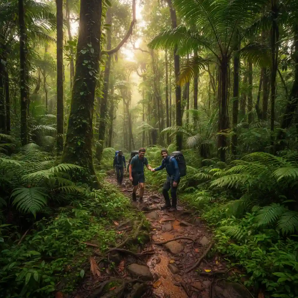 Trekking through Gaua Island rainforest to Lake Letas