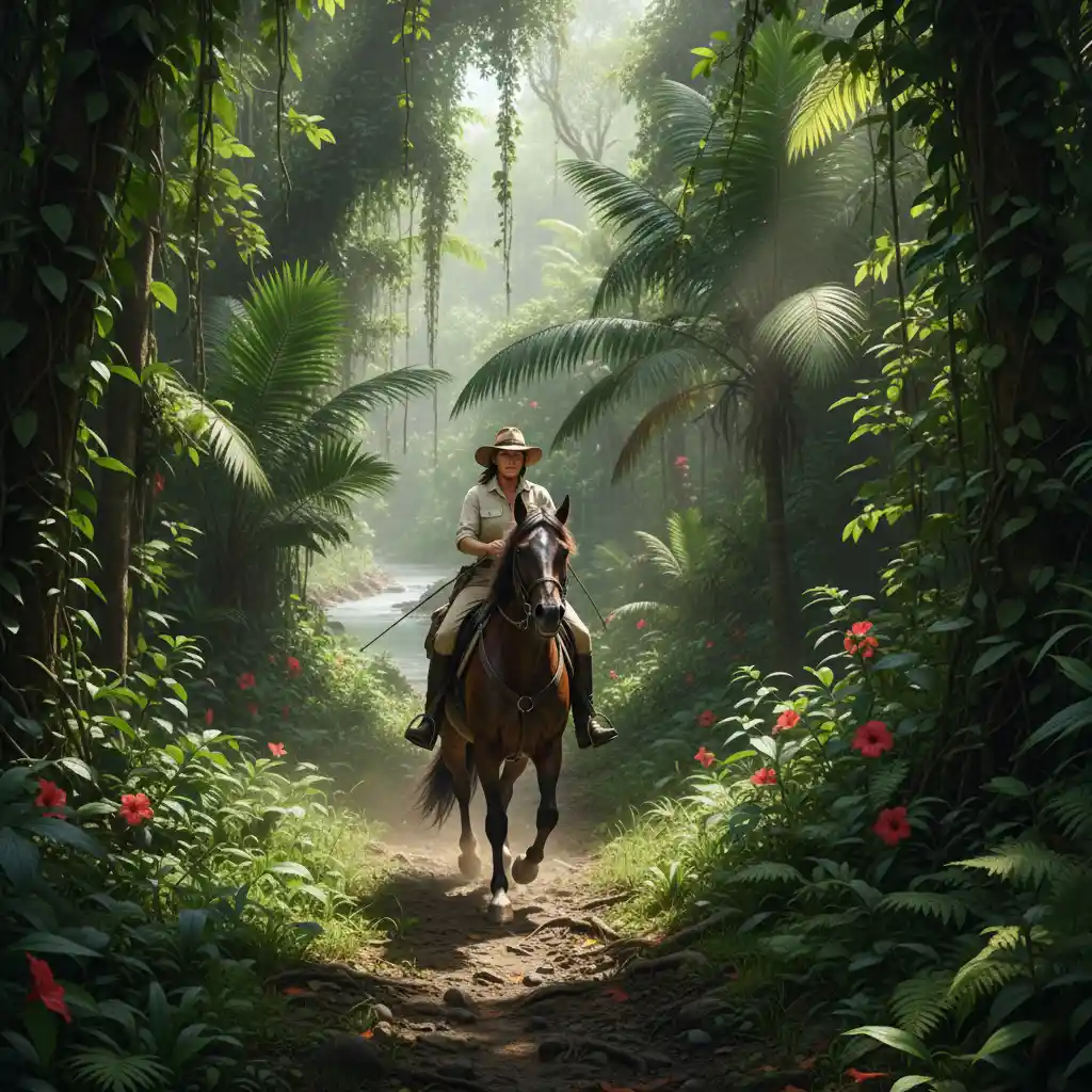 Horseback riding through Vanuatu's lush jungle trails
