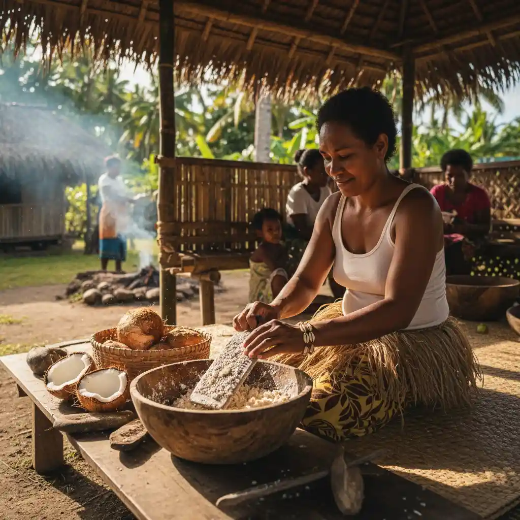 Vanuatu traditional food preparation