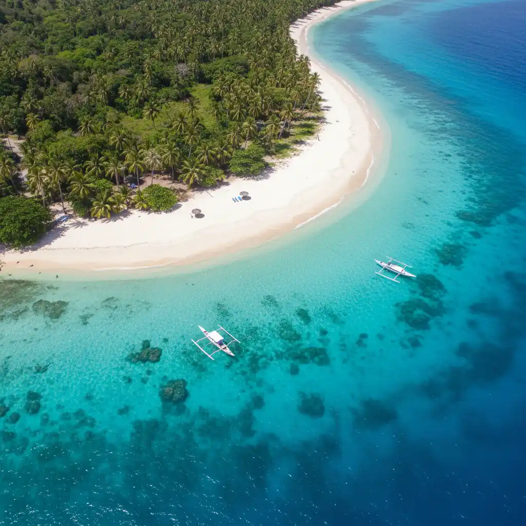 Aerial view of Champagne Beach Vanuatu