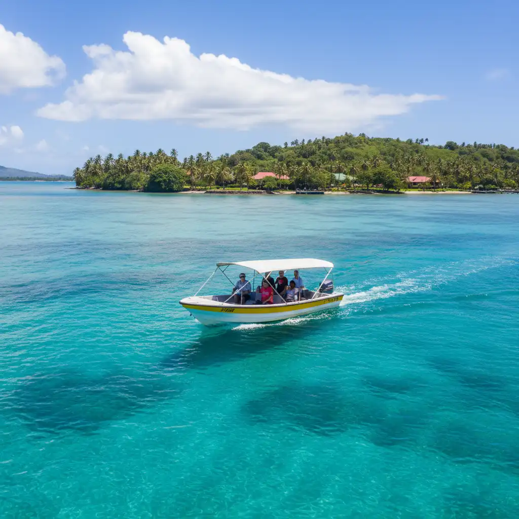 Water taxi in Port Vila harbor