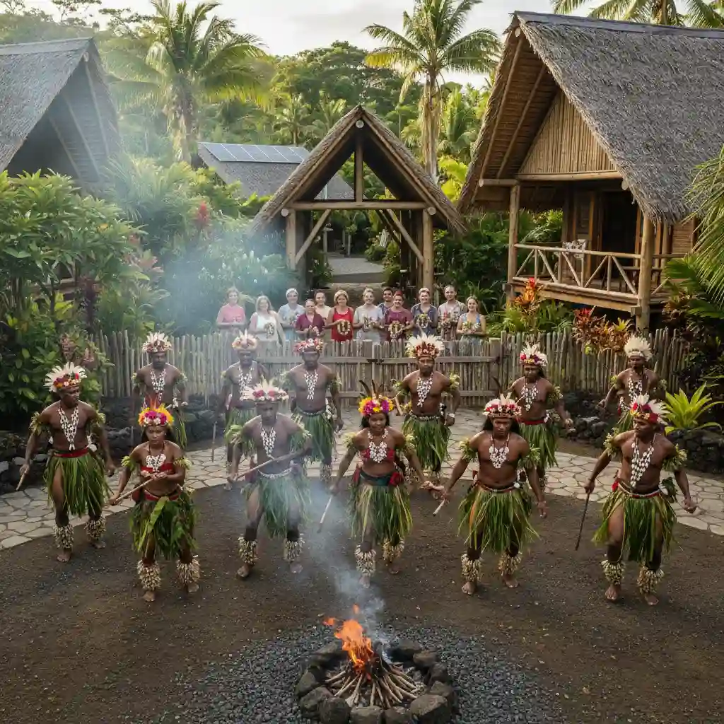Cultural exchange at a Vanuatu eco lodge