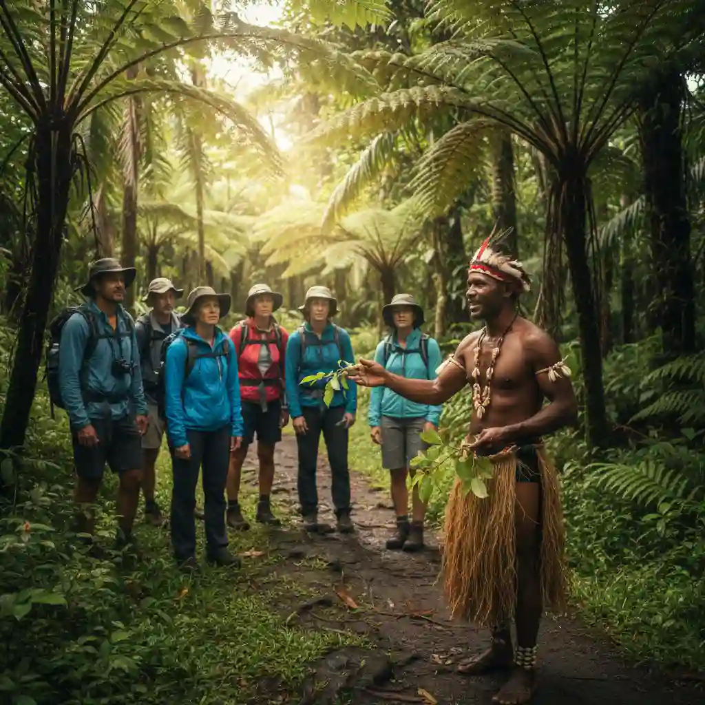 Guided cultural tour through the Vanuatu jungle