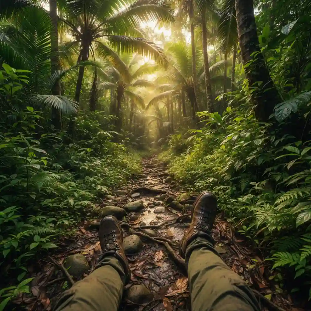 Trekking through the Vanuatu jungle