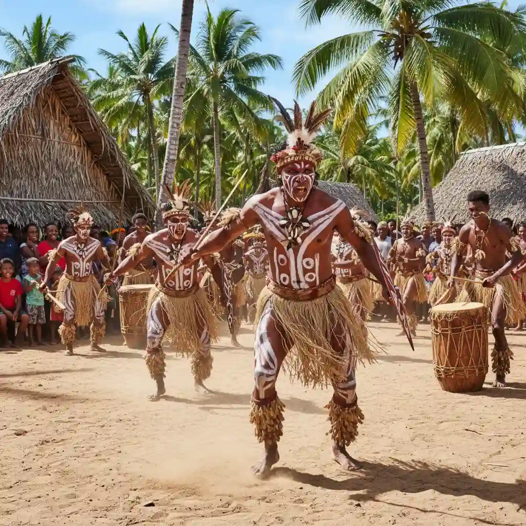Traditional custom dance performance in Vanuatu