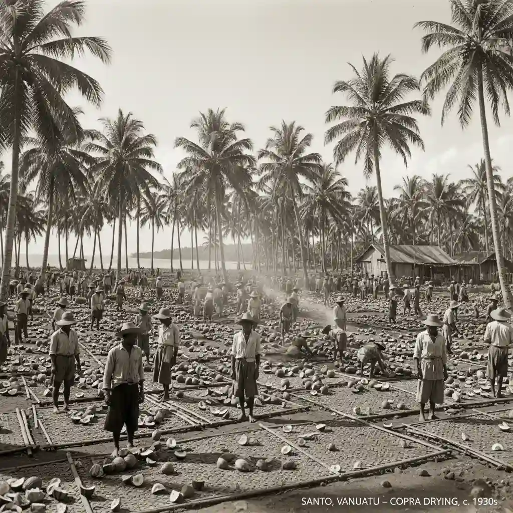 Historical copra plantation in Santo during the Condominium era