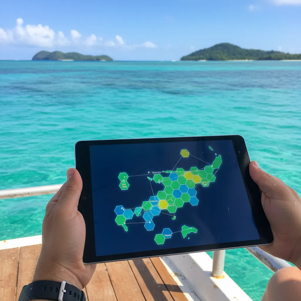 Mobile network coverage map for the Vanuatu archipelago