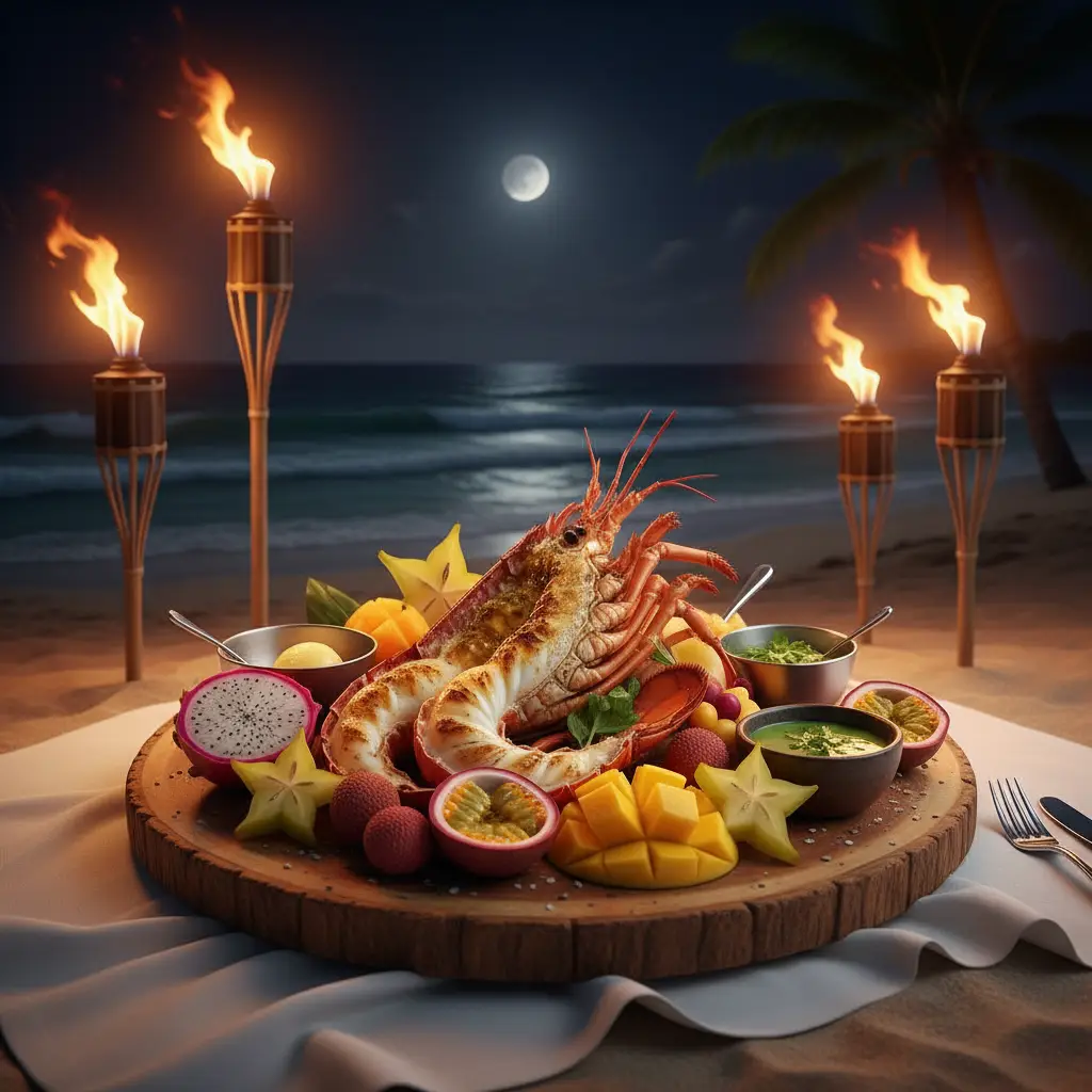Gourmet dining experience at a Vanuatu luxury resort