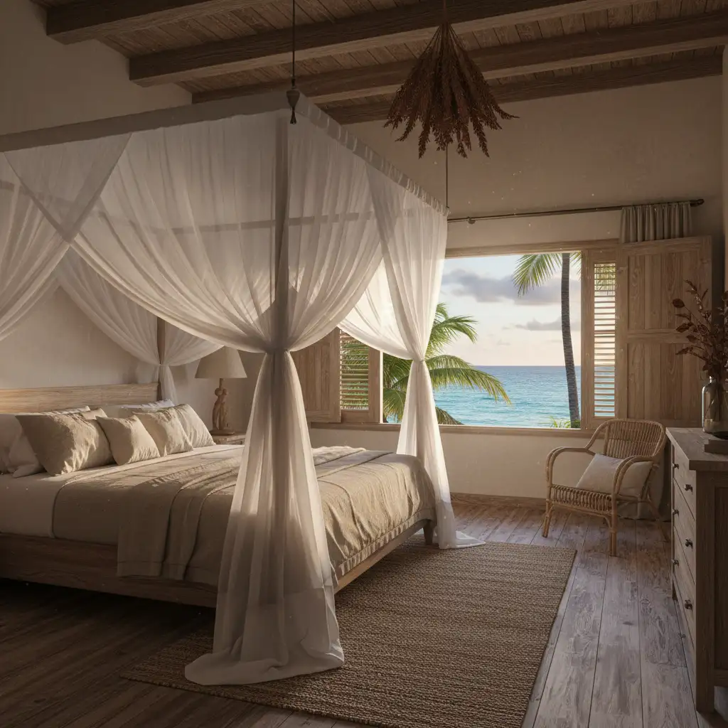 Interior of Espiritu Santo beach bungalow