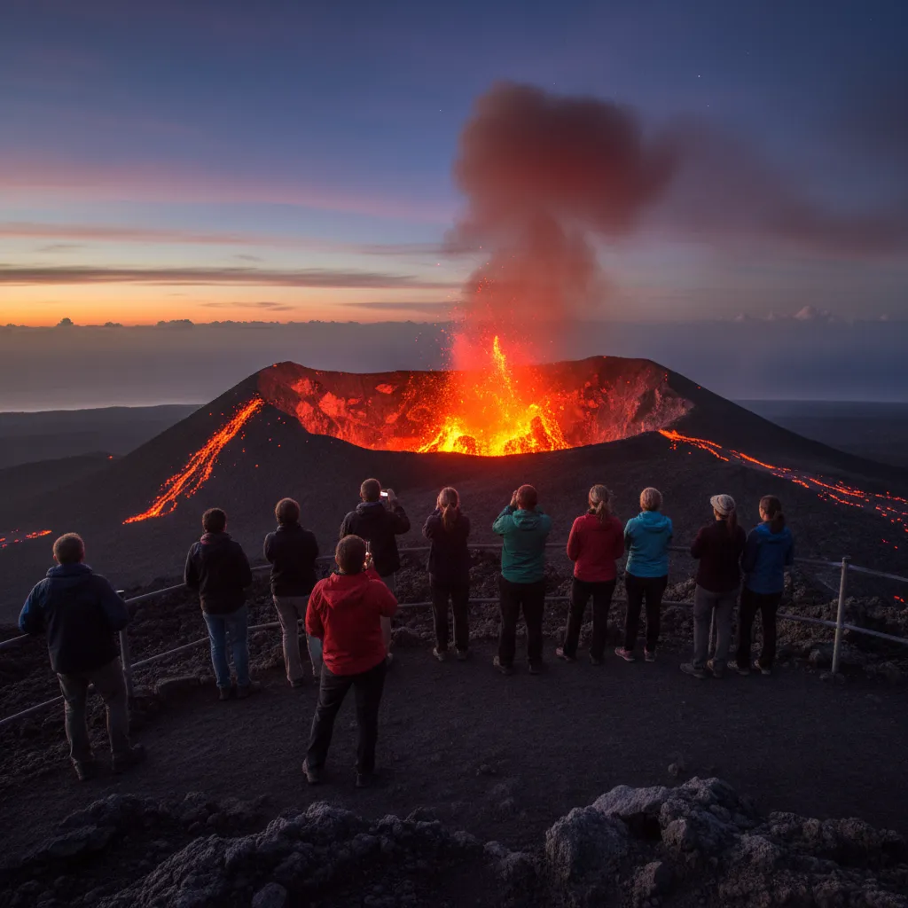 Mount Yasur volcano eruption viewing in Vanuatu