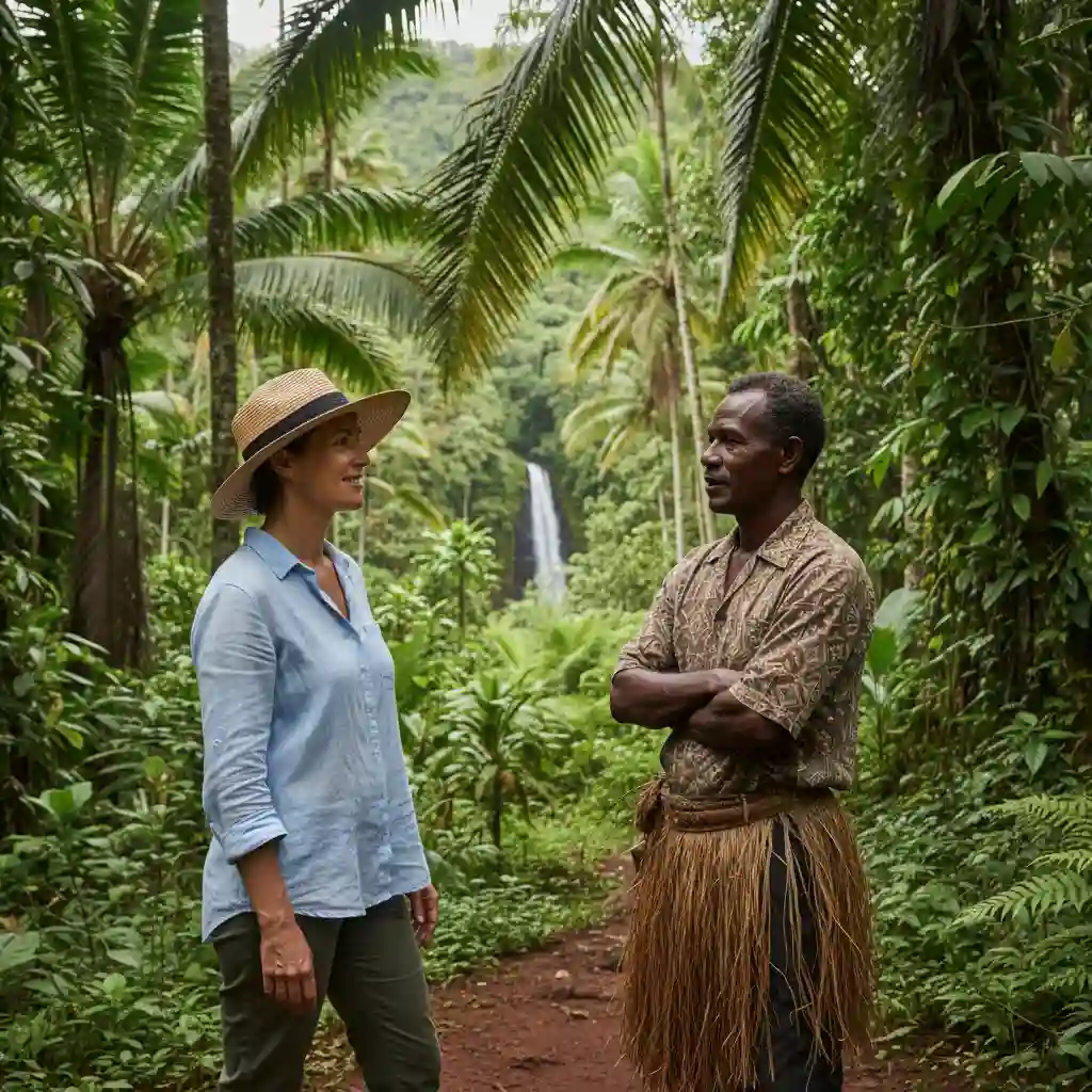 Respectful conversation and eye contact in Vanuatu