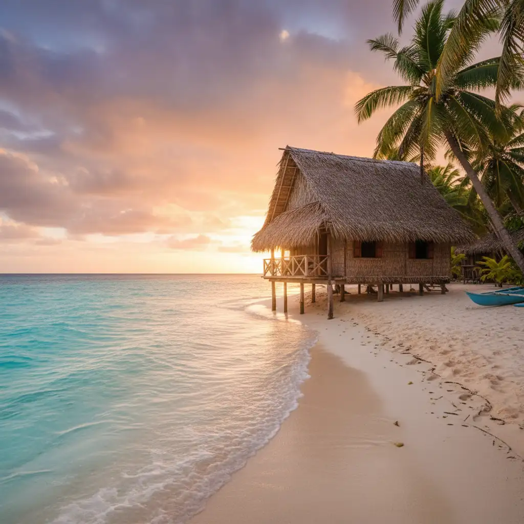 Traditional island bungalow accommodation in Vanuatu
