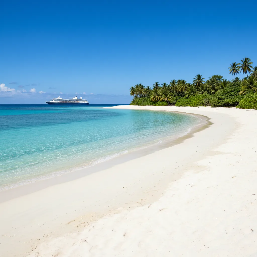 Champagne Beach white sand and turquoise water