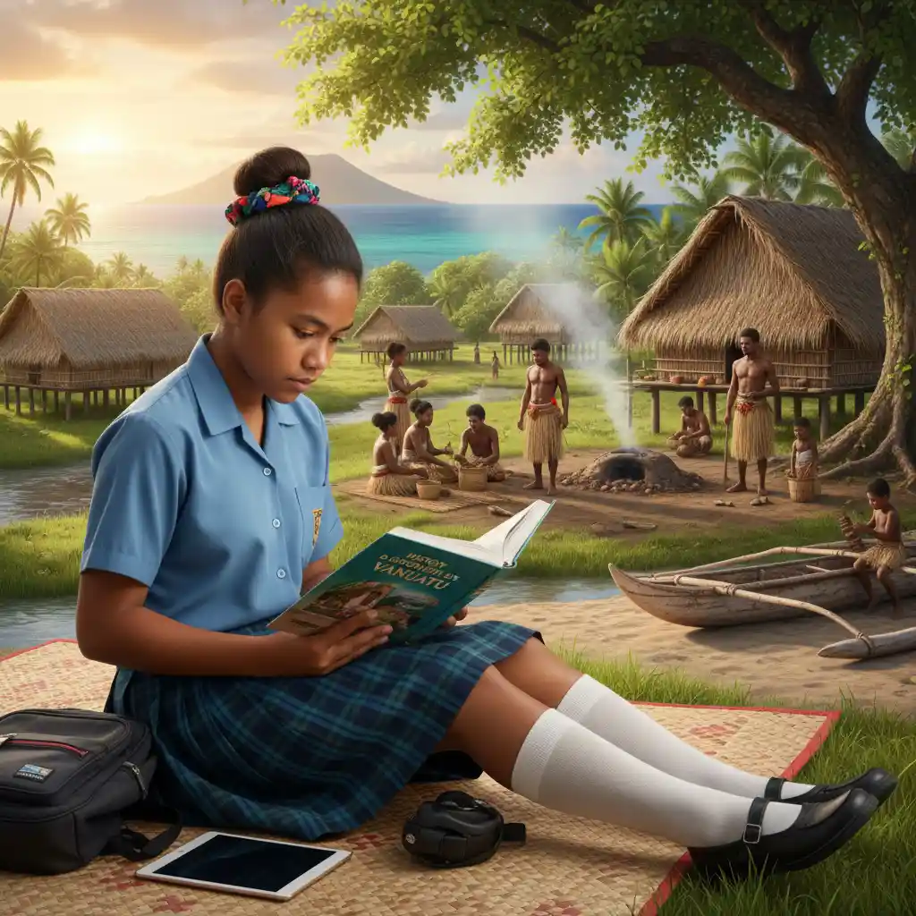 Vanuatu student balancing modern education with kastom