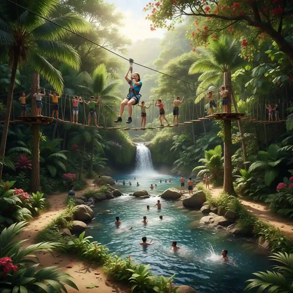 Adventure park in Efate with ziplining and other activities