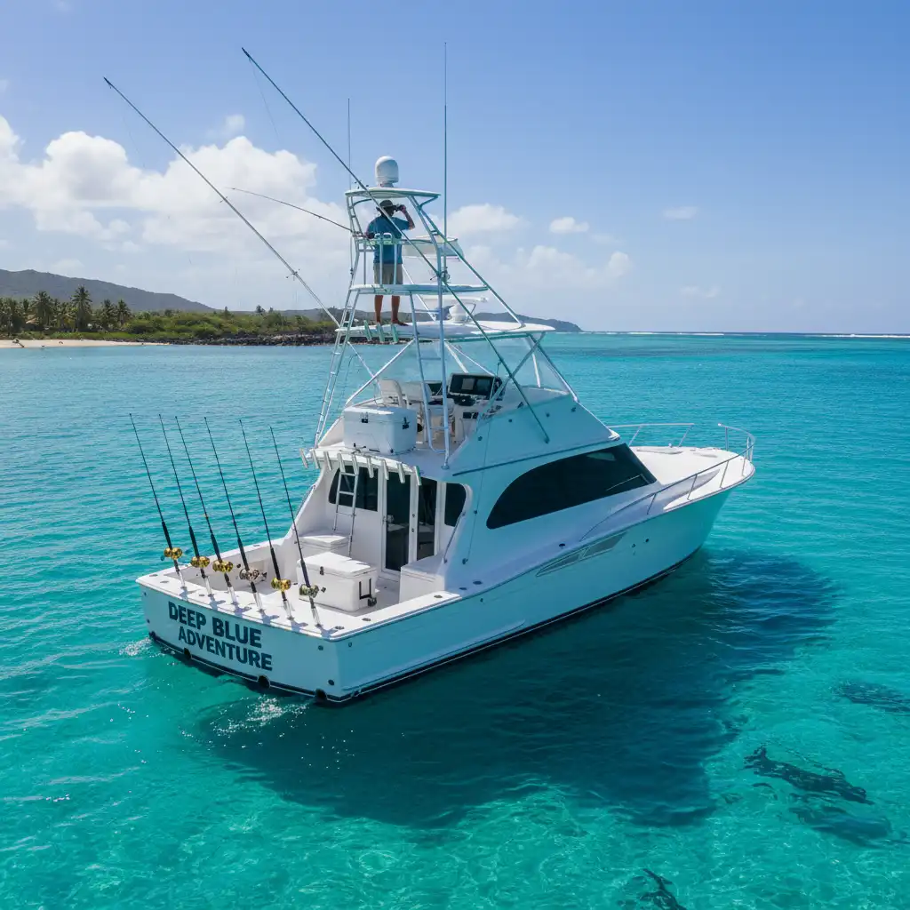 Professional deep sea fishing charter boat in Vanuatu