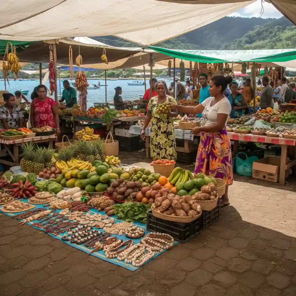 Budget-friendly local market in Port Vila, Vanuatu for travellers to experience