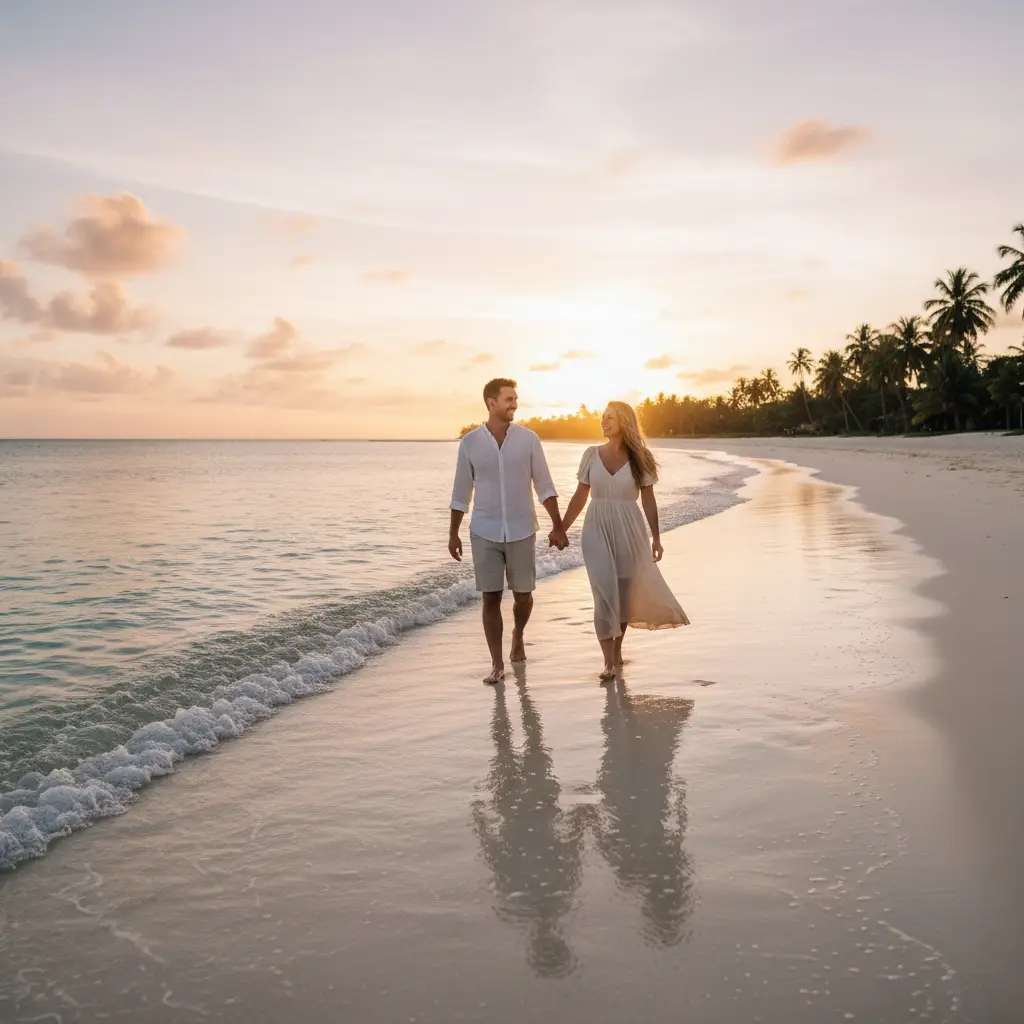 Couples romantic Vanuatu holiday deals NZ sunset