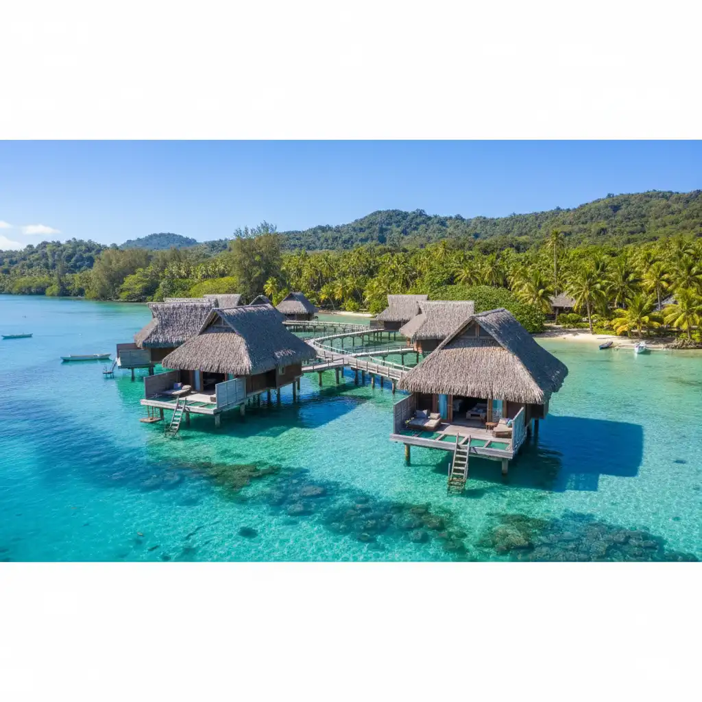 Overwater bungalows Port Vila resort