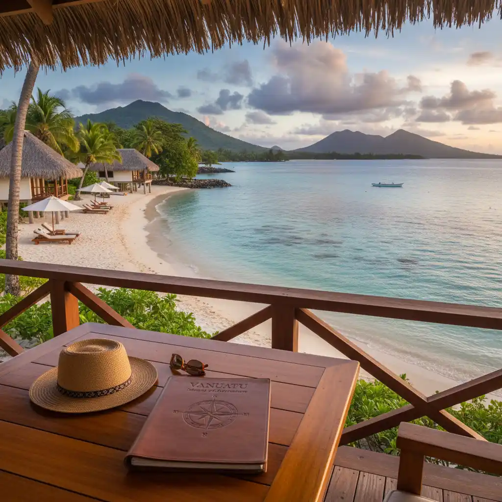 Luxury Vanuatu resort setting for learning Bislama