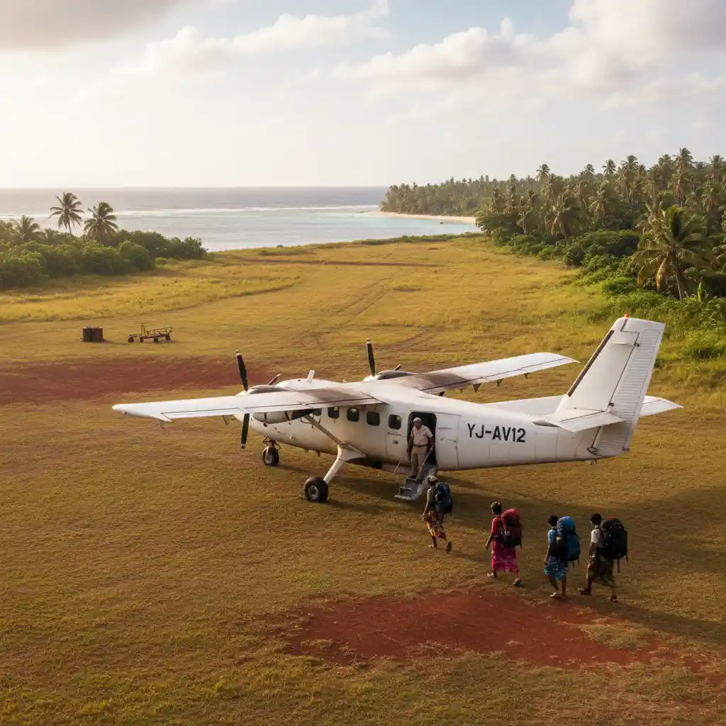 Domestic flight boarding in Vanuatu