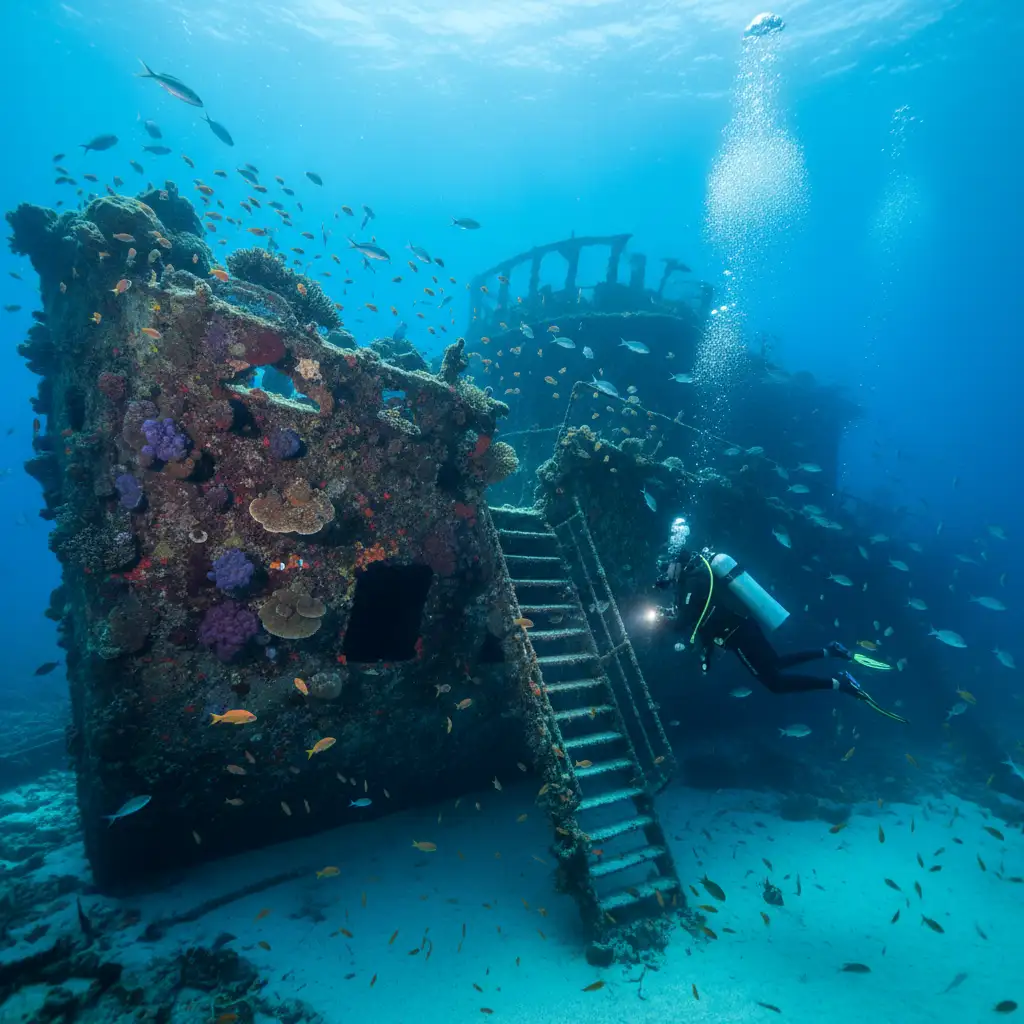 Scuba diving the SS President Coolidge shipwreck